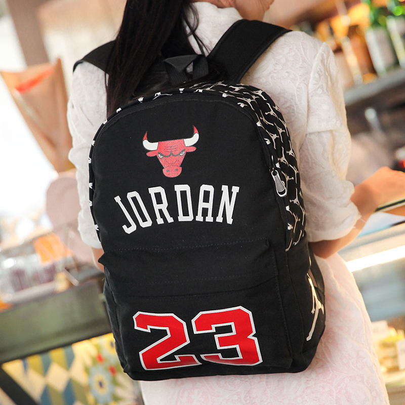新款時尚籃球NBA公牛23號BULLS雙肩背包街頭男女帆布書包