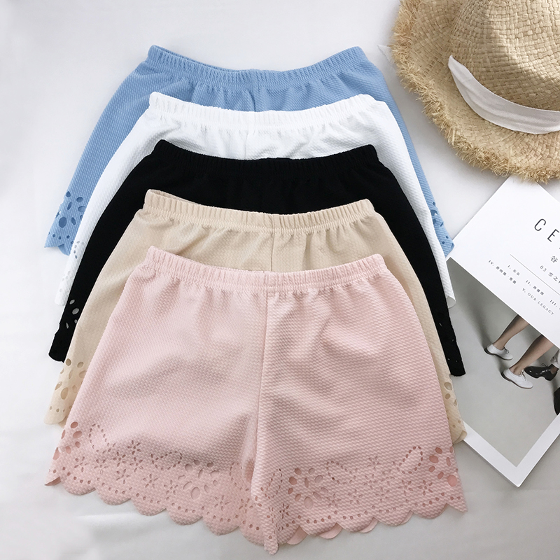 春季女裝新款韓版寬松薄款花邊鏤空防走光安全褲保險褲打底短褲潮
